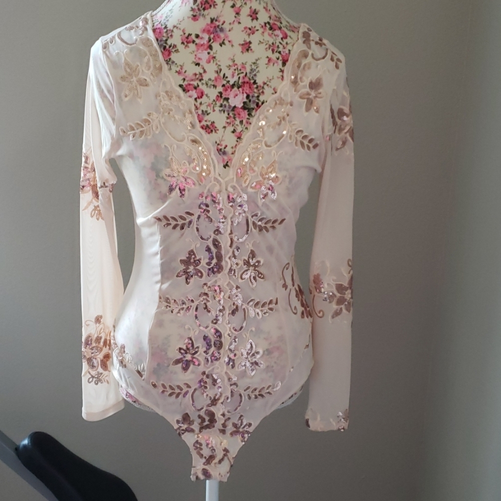 Fashion nova sheer sequin top